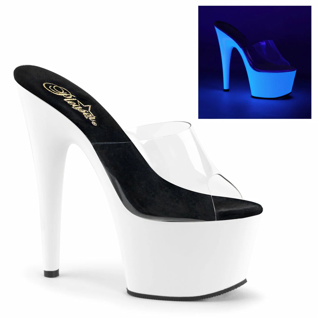 Pleaser ADORE-701UV - Clr/Neon Wht 3 Pleaser ADORE-701UV - Clr/Neon Wht