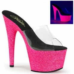 Pleaser ADORE-701UVG - Clr/Neon H. Pink Glitter