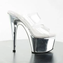 Pleaser ADORE-702 - Clr/Slv Chrome