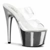 Pleaser ADORE-702 - Clr/Slv Chrome 1 Pleaser ADORE-702 - Clr/Slv Chrome