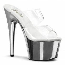 Pleaser ADORE-702 - Clr/Slv Chrome