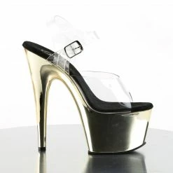 Pleaser ADORE-708 - Clr/Gold Chrome Exotic Dancing
