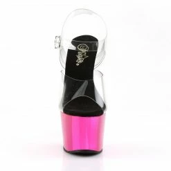 Pleaser Exotic Dancing ADORE-708 - Clr/H. Pink Chrome