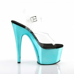 Pleaser ADORE-708 - Clr/Turquoise Chrome Exotic Dancing