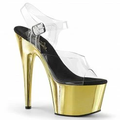 Pleaser ADORE-708 - Clr/Gold Chrome Exotic Dancing