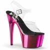 Pleaser Exotic Dancing ADORE-708 - Clr/H. Pink Chrome