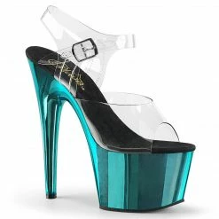 Pleaser ADORE-708 - Clr/Turquoise Chrome Exotic Dancing