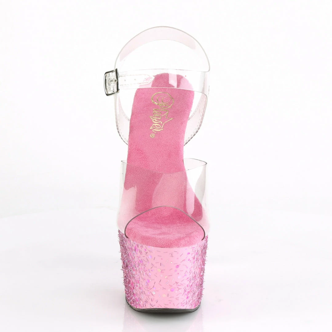 Pleaser ADORE-708CF - Clr/Pink Confetti 4 Pleaser ADORE-708CF - Clr/Pink Confetti