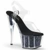 Pleaser ADORE-708CG - Clr/Blk Confetti Glitter 2 Pleaser ADORE-708CG - Clr/Blk Confetti Glitter