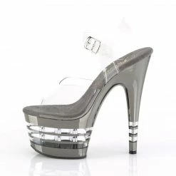 Pleaser ADORE-708CHLN - Clr/Pewter Chrome Exotic Dancing
