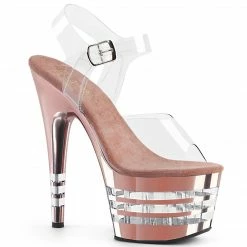 Pleaser Exotic Dancing ADORE-708CHLN - Clr/Rose Gold Chrome