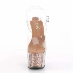 Pleaser ADORE-708G - Clr/Rose Gold Glitter Inserts