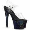 Pleaser Exotic Dancing ADORE-708HSP - Clr/Midnight Blue Hologram