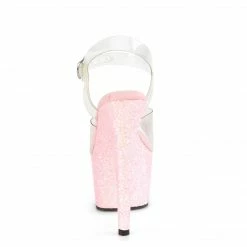 Pleaser ADORE-708LG - Clr/B. Pink Glitter