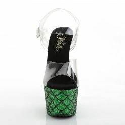 Pleaser Exotic Dancing ADORE-708MSLG - Clr/Green Multi Glitter