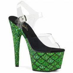 Pleaser Exotic Dancing ADORE-708MSLG - Clr/Green Multi Glitter
