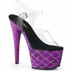 Pleaser Exotic Dancing ADORE-708MSLG - Clr/Purple Multi Glitter
