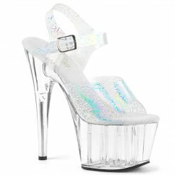 Pleaser Exotic Dancing ADORE-708N-CK - Slv Crackle Hologram TPU/Clr