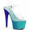 Pleaser ADORE-708OMBRE - Clr/Aqua-Blue Ombre