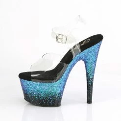 Pleaser Exotic Dancing ADORE-708SS - Clr/Blk-Blue Multi Glitter