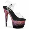 Pleaser Exotic Dancing ADORE-708SS - Clr/Blk-Pink Multi Glitter 2 Pleaser Exotic Dancing ADORE-708SS - Clr/Blk-Pink Multi Glitter