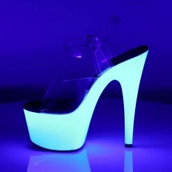 Pleaser ADORE-708UV - Clr/Neon Wht Exotic Dancing