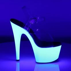 Pleaser ADORE-708UV - Clr/Neon Wht Exotic Dancing