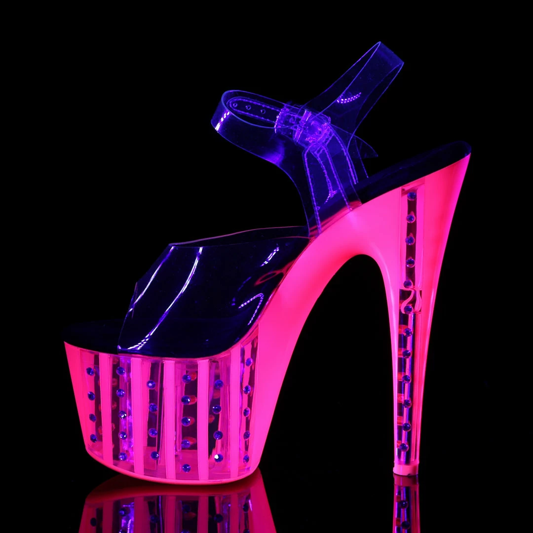 Pleaser ADORE-708VLRS - Clr/Neon H. Pink 5 Pleaser ADORE-708VLRS - Clr/Neon H. Pink