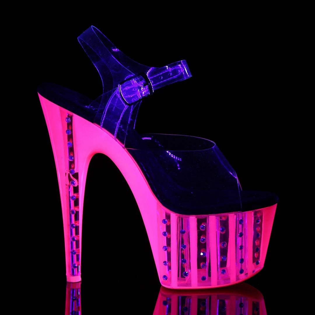 Pleaser ADORE-708VLRS - Clr/Neon H. Pink 7 Pleaser ADORE-708VLRS - Clr/Neon H. Pink