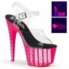 Pleaser ADORE-708VLRS - Clr/Neon H. Pink