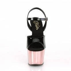 Pleaser ADORE-709 - Blk Pat/Rose Gold Chrome