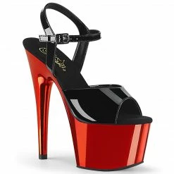 Pleaser ADORE-709 - Blk Pat/Red Chrome
