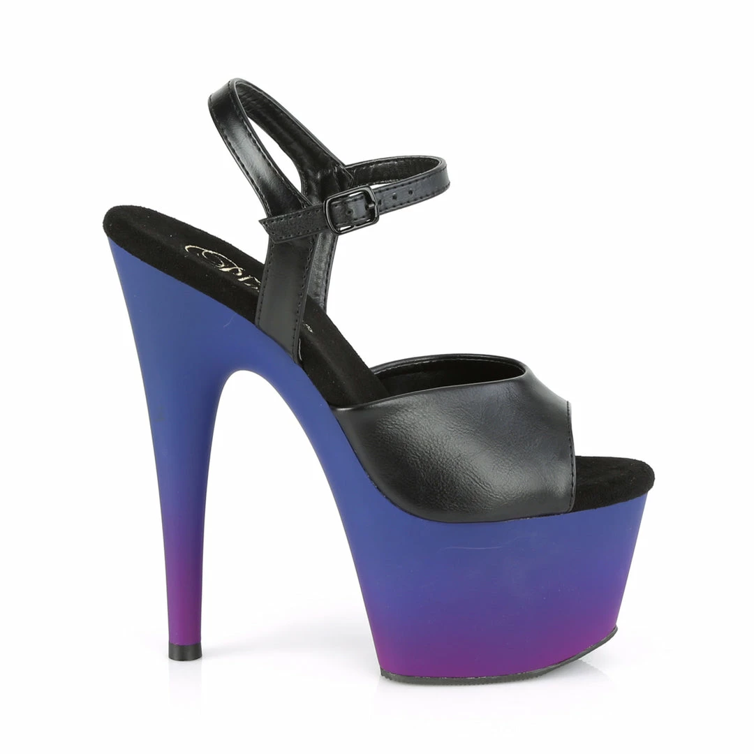 Pleaser ADORE-709BP - Blk Faux Leather/Blue-Purple Ombre 7 Pleaser ADORE-709BP - Blk Faux Leather/Blue-Purple Ombre