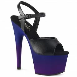 Pleaser ADORE-709BP - Blk Faux Leather/Blue-Purple Ombre