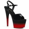 Pleaser ADORE-709BR-H - Blk Pat/Blk-Red Exotic Dancing