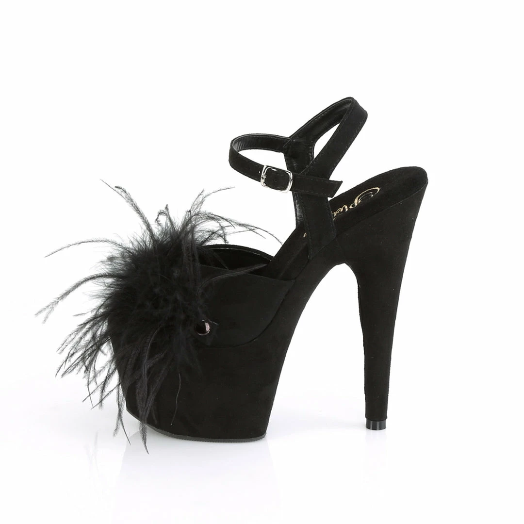 Pleaser Exotic Dancing ADORE-709F - Blk Faux Suede-Feather/Blk Faux Suede 5 Pleaser Exotic Dancing ADORE-709F - Blk Faux Suede-Feather/Blk Faux Suede