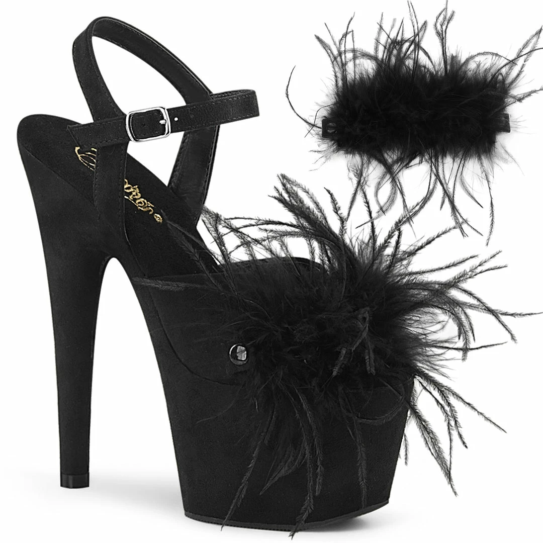 Pleaser Exotic Dancing ADORE-709F - Blk Faux Suede-Feather/Blk Faux Suede 3 Pleaser Exotic Dancing ADORE-709F - Blk Faux Suede-Feather/Blk Faux Suede