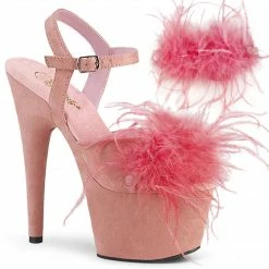 Pleaser ADORE-709F - B. Pink F.Suede-Feather/B. Pink F.Suede