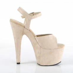 Pleaser Exotic Dancing ADORE-709FS - Beige Faux Suede/Beige Faux Suede