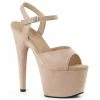 Pleaser Exotic Dancing ADORE-709FS - Beige Faux Suede/Beige Faux Suede
