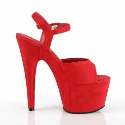 Pleaser ADORE-709FS - Red Faux Suede/Red Faux Suede Exotic Dancing