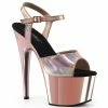 Pleaser Exotic Dancing ADORE-709HGCH - Rose Gold Hologram/Rose Gold Chrome