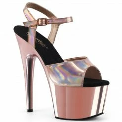 Pleaser Exotic Dancing ADORE-709HGCH - Rose Gold Hologram/Rose Gold Chrome