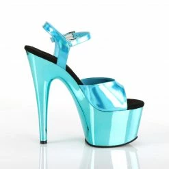 Pleaser Exotic Dancing ADORE-709HGCH - Turquoise Hologram/Turquoise Chrome