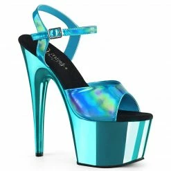 Pleaser Exotic Dancing ADORE-709HGCH - Turquoise Hologram/Turquoise Chrome