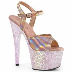 Pleaser ADORE-709HGG - Rose Gold Hologram/Opal Multi Glitter Exotic Dancing