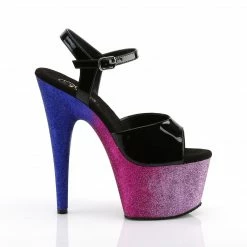 Pleaser ADORE-709OMBRE - Blk Pat/Fuchsia-Blue Ombre Exotic Dancing