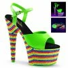Pleaser ADORE-709RBS - Neon Green Pat/Neon Multi