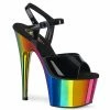 Pleaser ADORE-709RC - Blk Pat/Rainbow Chrome