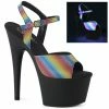 Pleaser ADORE-709REFL-02 - Rainbow Reflective/Blk Matte